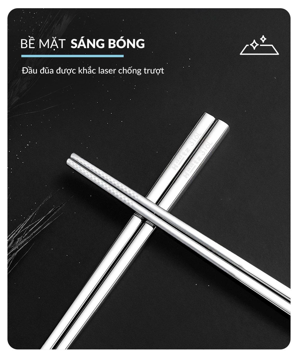 Bộ 10 đôi đũa inox 316L Haatz Hàn Quốc CIM316