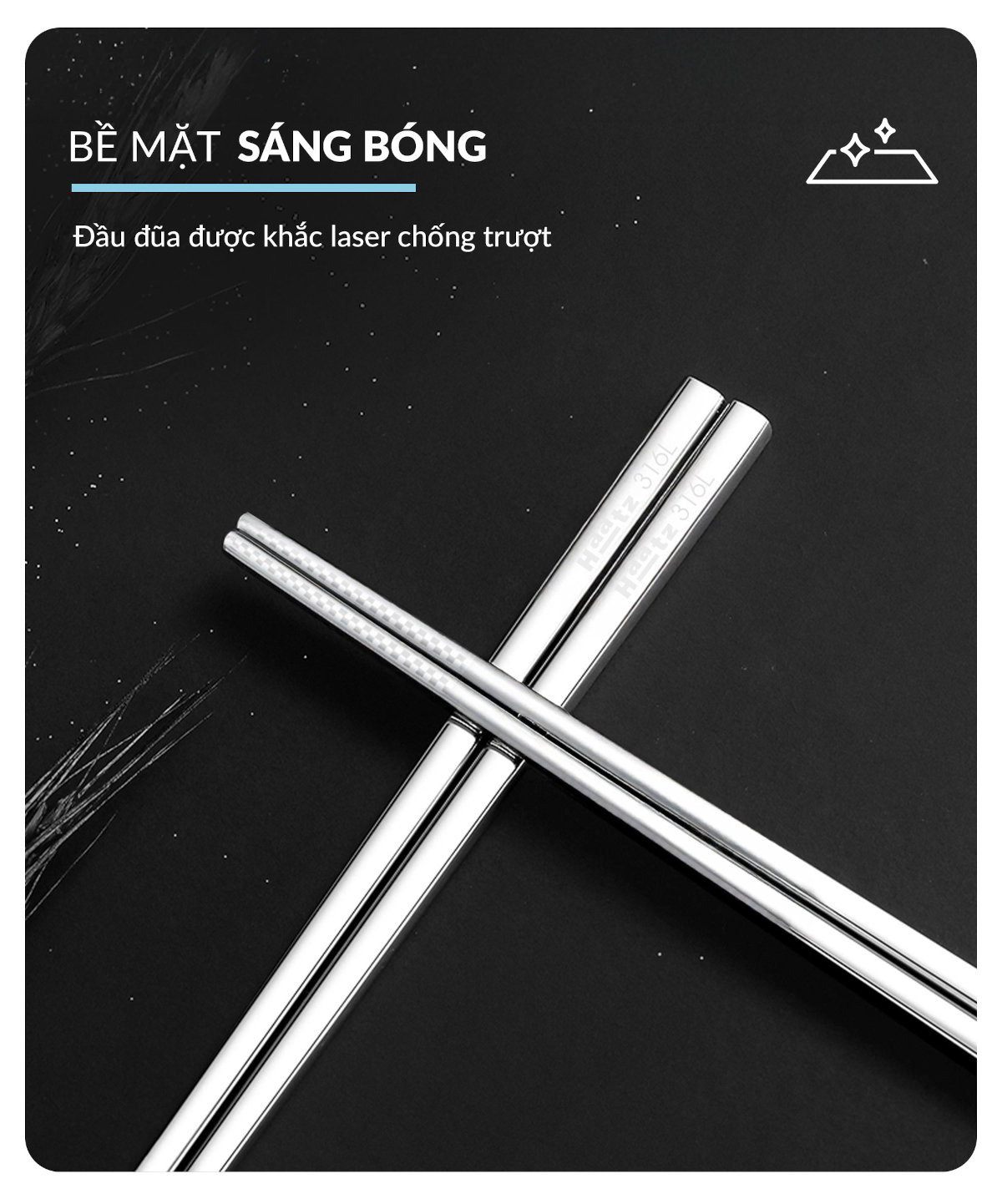 Bộ 10 đôi đũa inox 316L kháng khuẩn Haatz Hàn Quốc HCS079