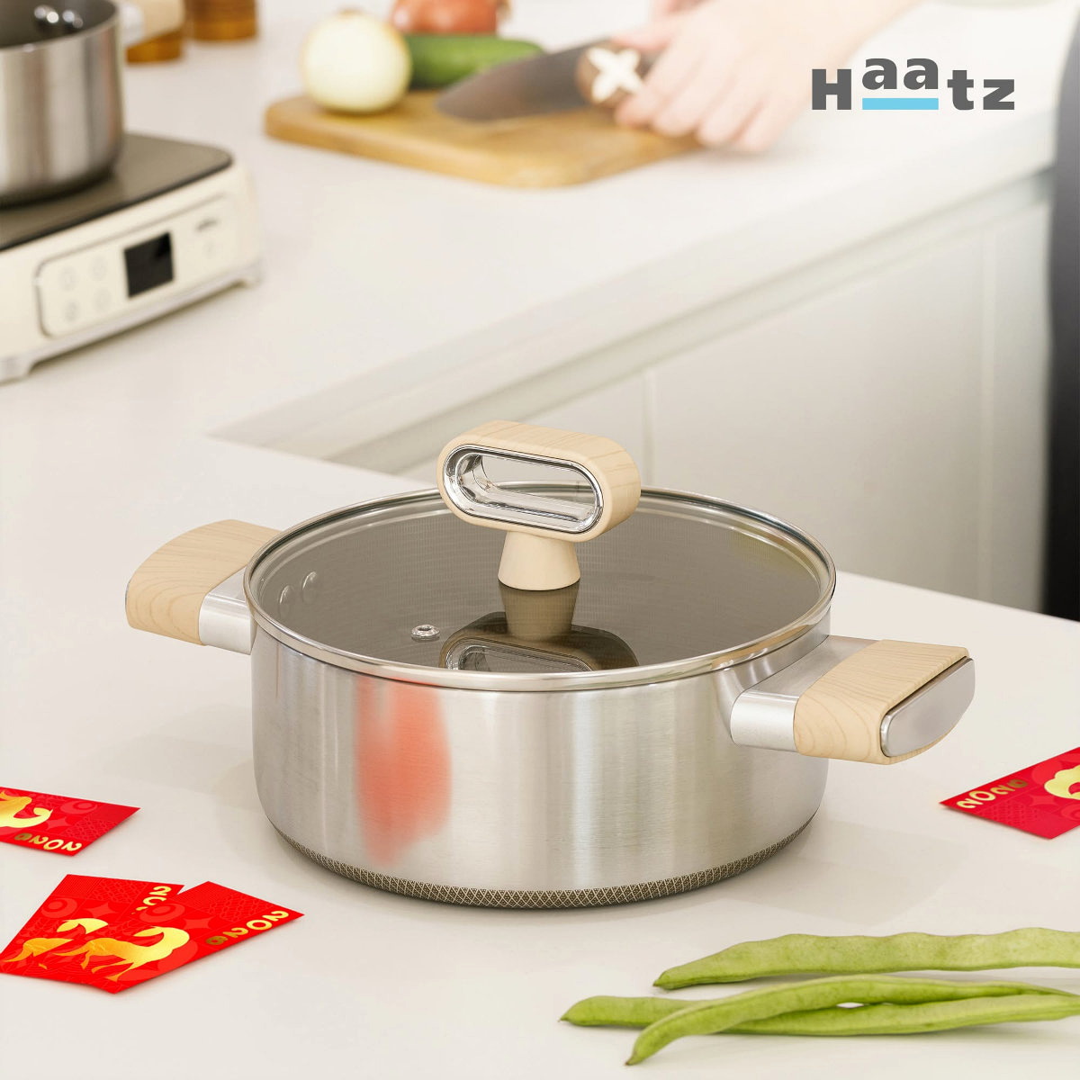 Bộ 3 nồi inox 316 đúc liền 7 lớp chống dính Titanium Aura