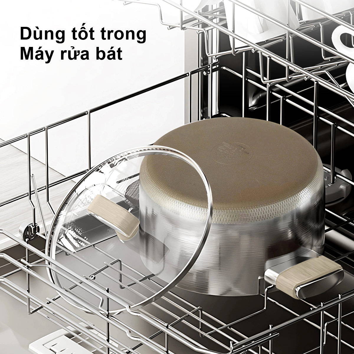 Bộ 3 nồi inox 316 đúc liền 7 lớp chống dính Titanium Aura