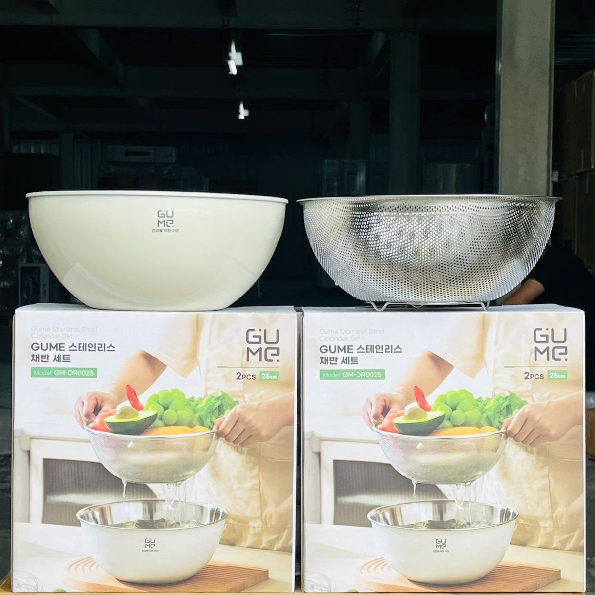 Bộ rổ chậu Inox 304 GUME Hàn Quốc GM-DR0025 size 25cm