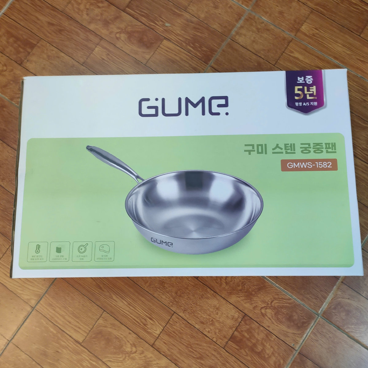 Chảo sâu lòng Inox 304 đúc liền khối 5 lớp GUME Hàn Quốc 28cm