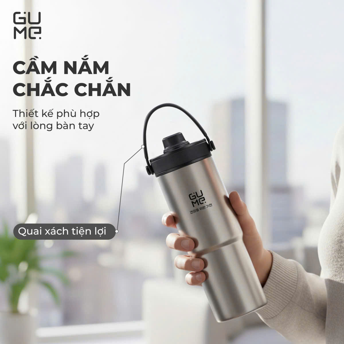 Cốc giữ nhiệt Inox 316 phủ gốm GUME GM-F3301 dung tích 735ml