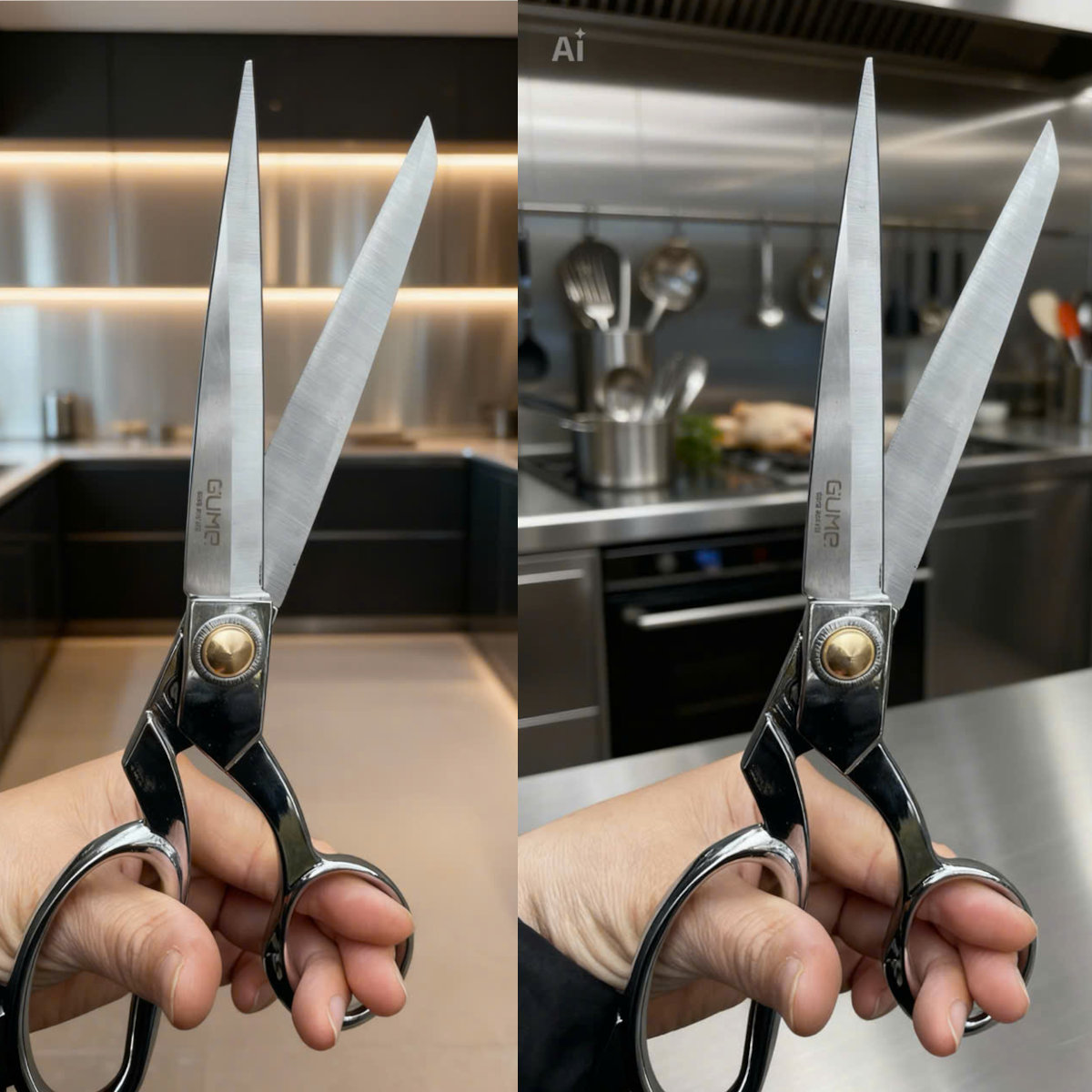 Kéo cắt thịt, thực phẩm thép nguyên khối Gume-GMK26