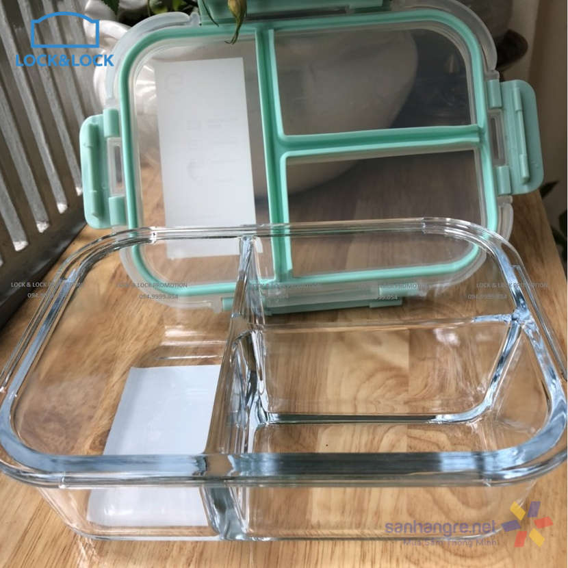 Hộp thủy tinh chia 3 ngăn Lock&Lock Glass Food Container LLG458