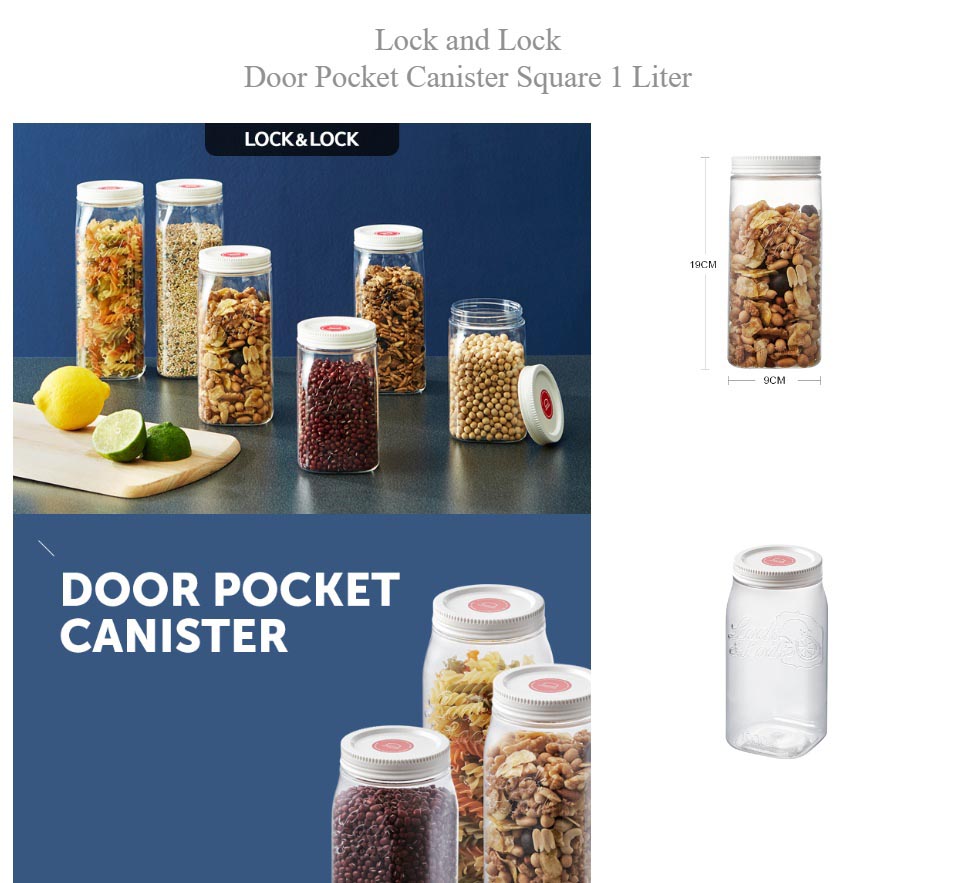 Bộ 3 hộp bảo quản gia vị Lock&Lock Door Pocket Canister 1 lít - HTE531S3