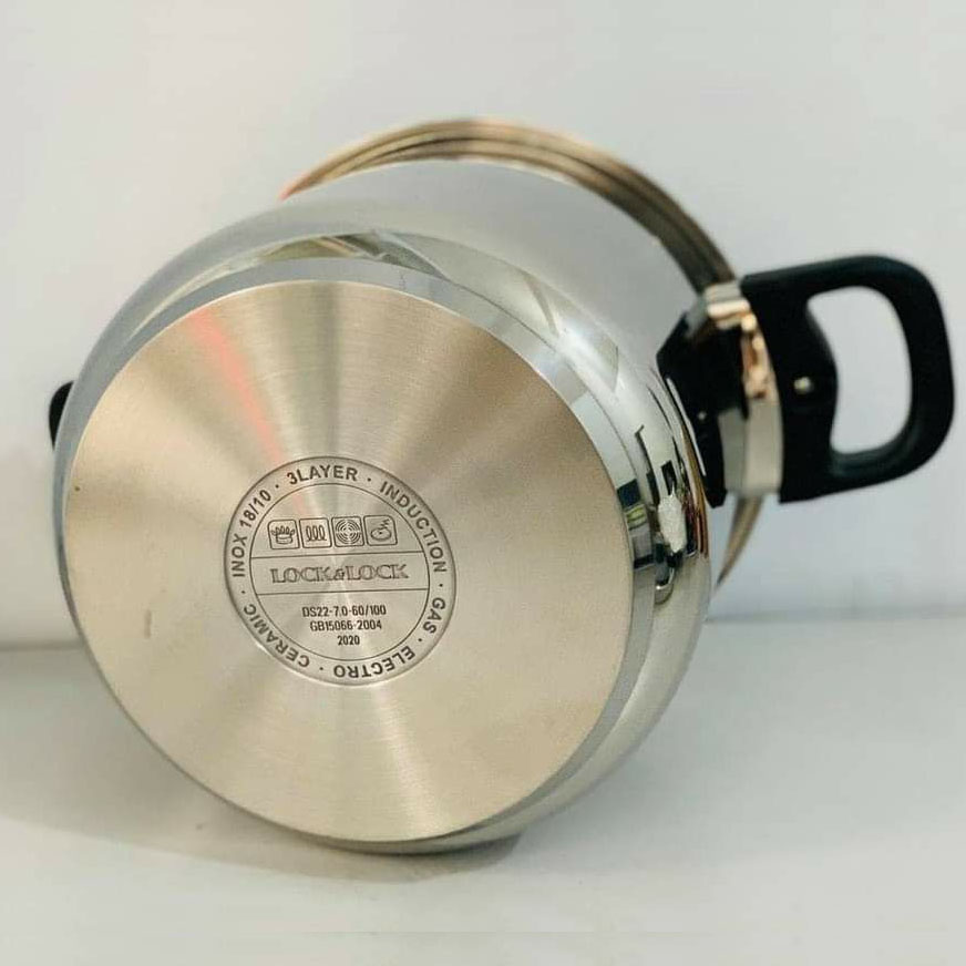 Nồi áp suất Inox 304 Lock&Lock One touch CCP227SLV dung tích 7 lít 22cm hàng chính hãng, bảo hành 12 tháng