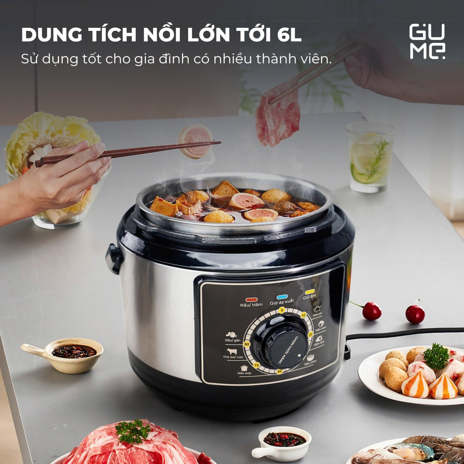 Nồi áp suất điện đa năng Gume Hàn Quốc GM-PC2838