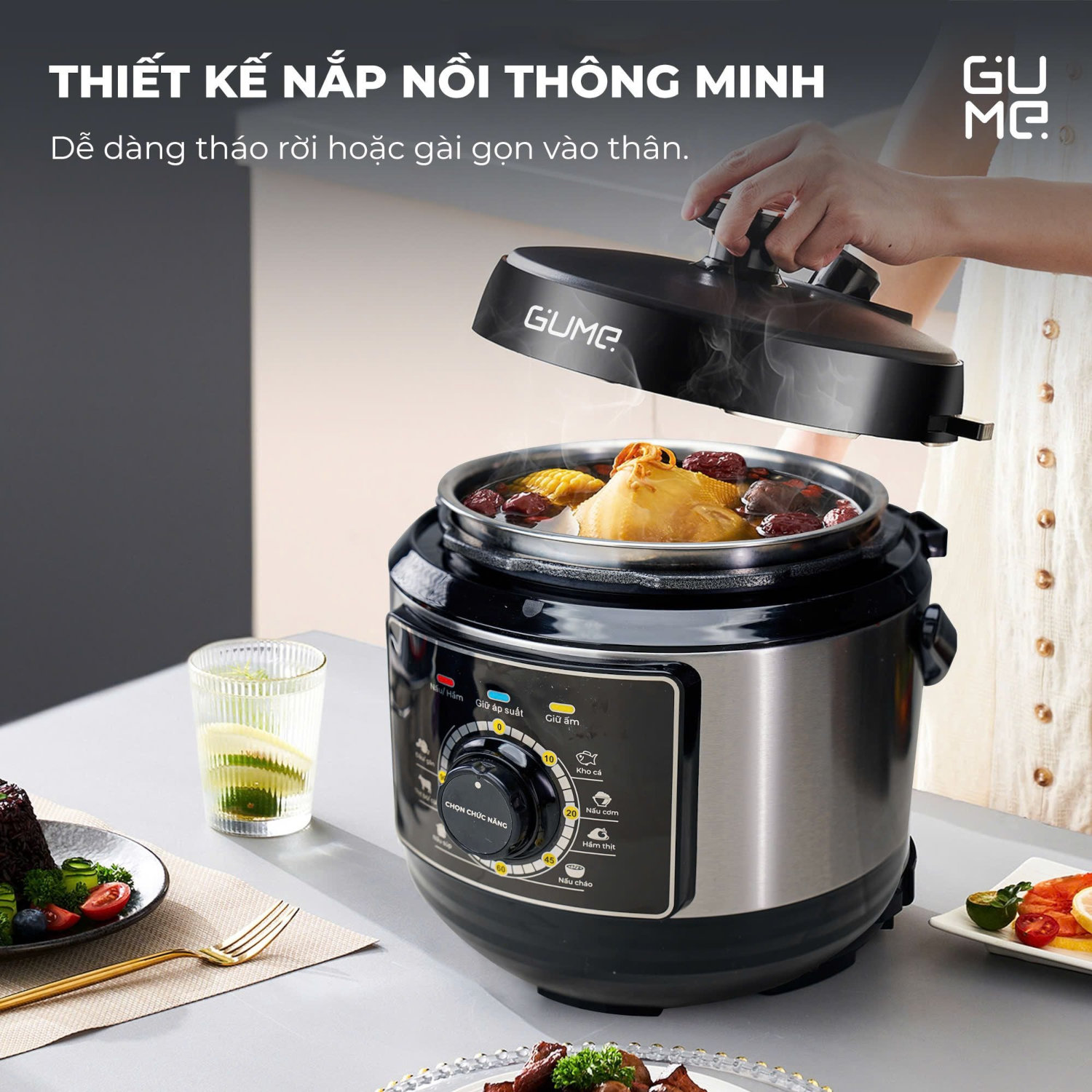 Nồi áp suất điện đa năng Gume Hàn Quốc GM-PC2838