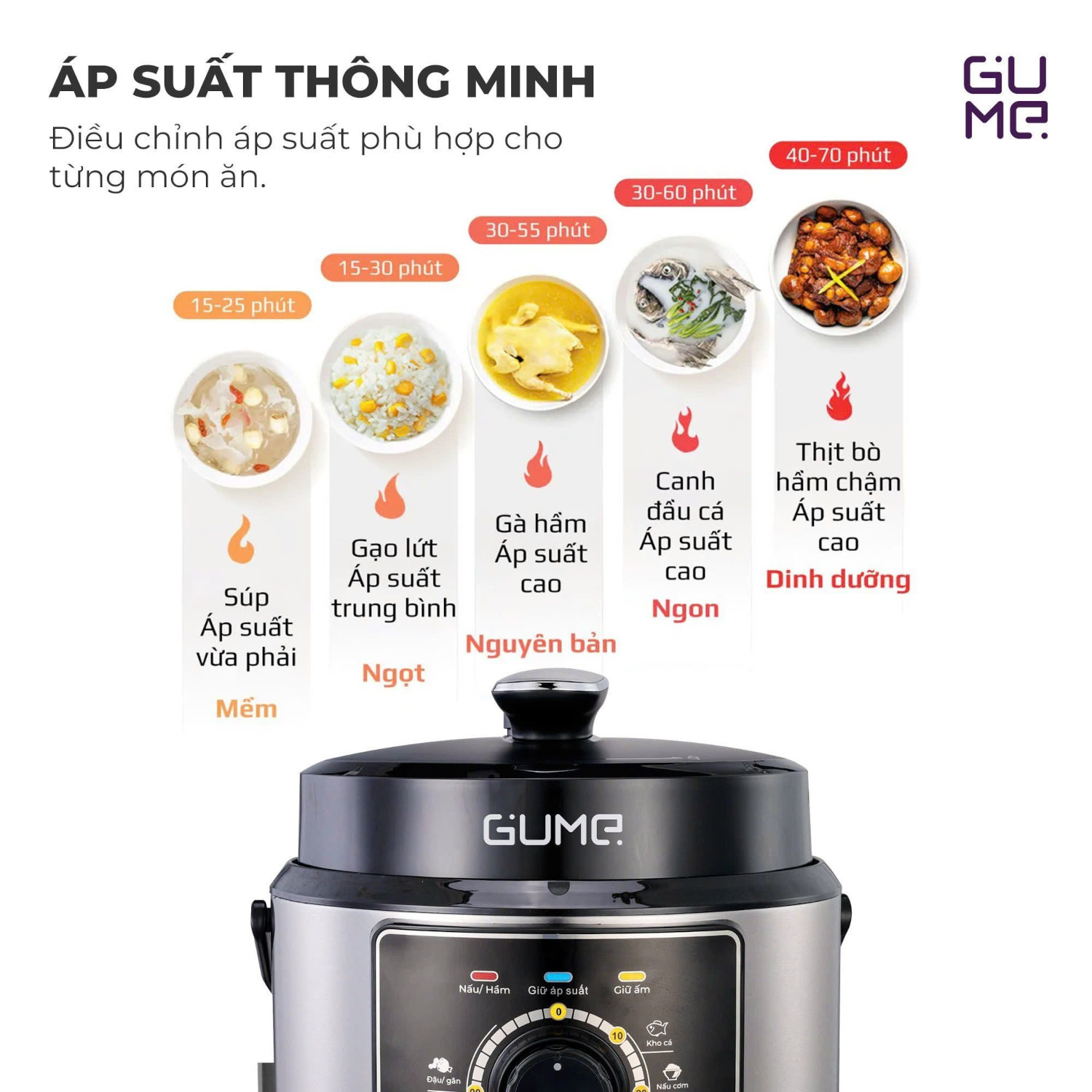 Nồi áp suất điện đa năng Gume Hàn Quốc GM-PC2838