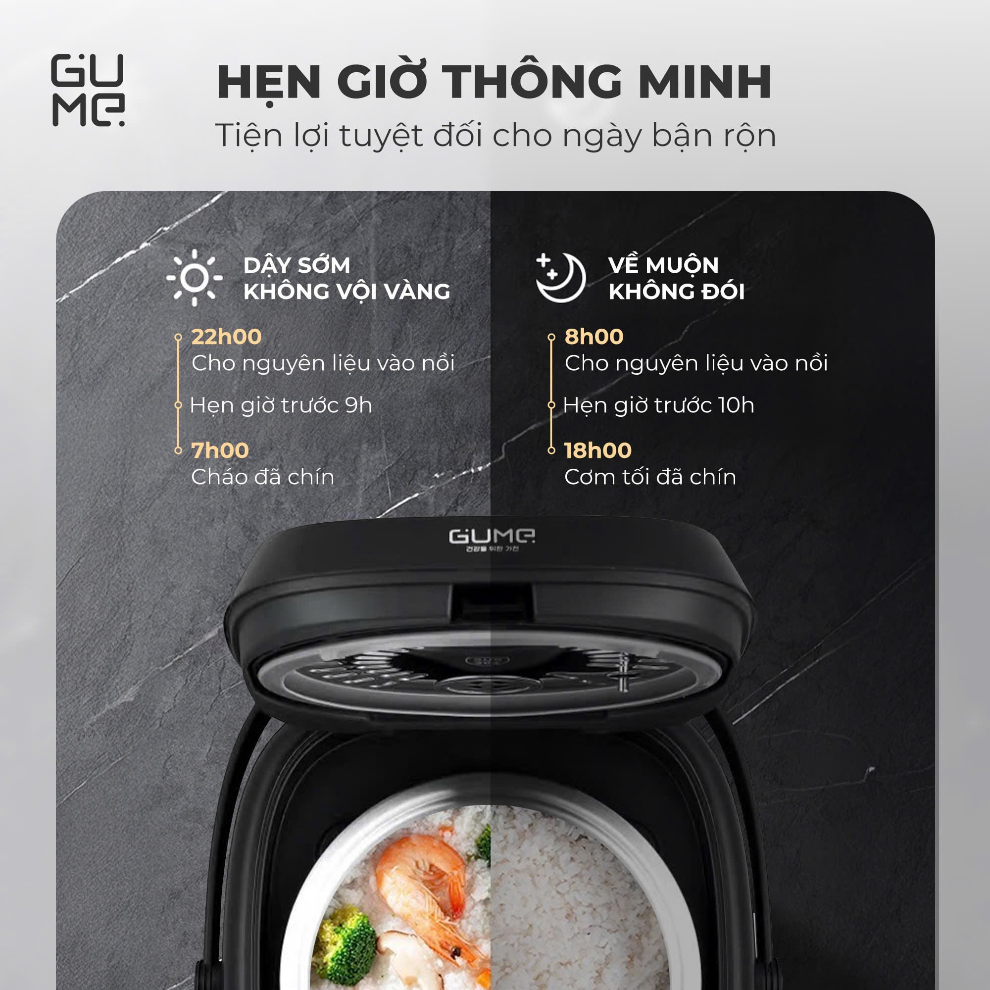 Nồi cơm điện tử ruột inox 316 Gume Hàn Quốc RC1430