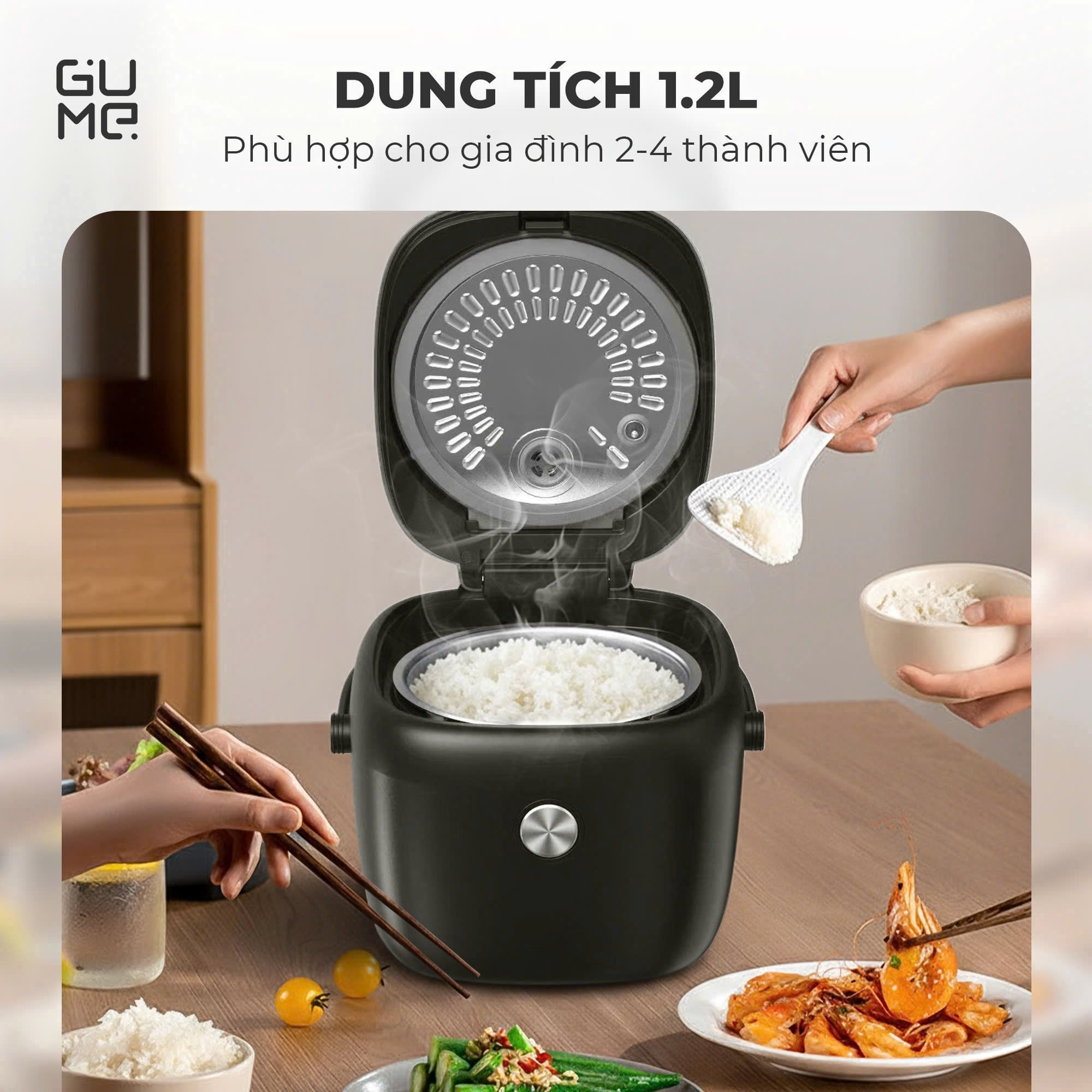 Nồi cơm điện tử ruột inox 316 Gume Hàn Quốc RC1430