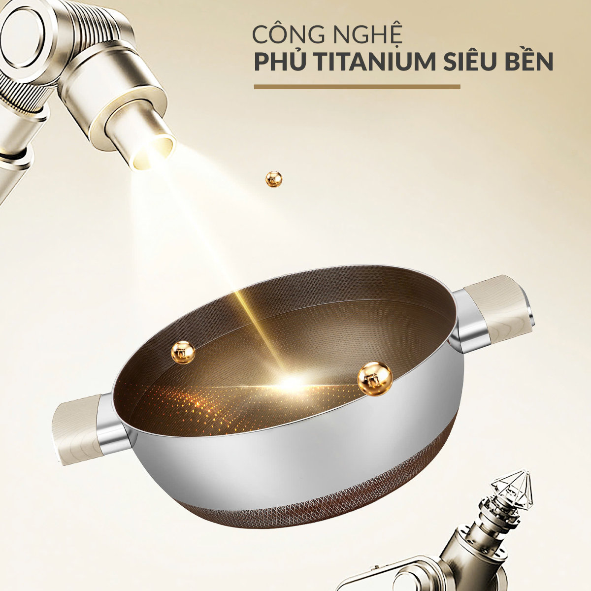 Nồi lẩu Inox 316 đúc liền 7 lớp siêu chống dính Haatz Titanium Aura 30cm