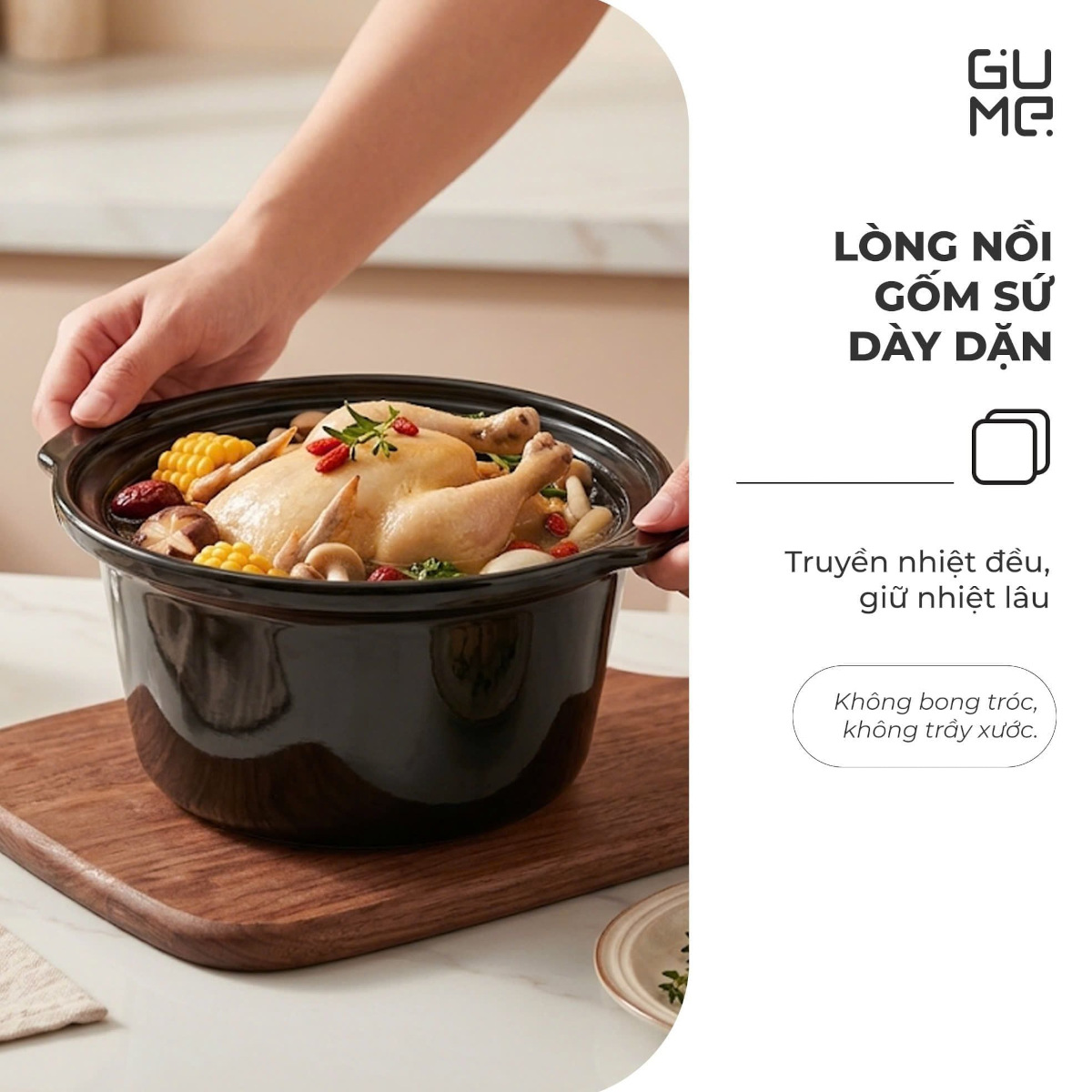 Nồi kho cá, nấu cháo chậm Gume Hàn Quốc 3L PC2303