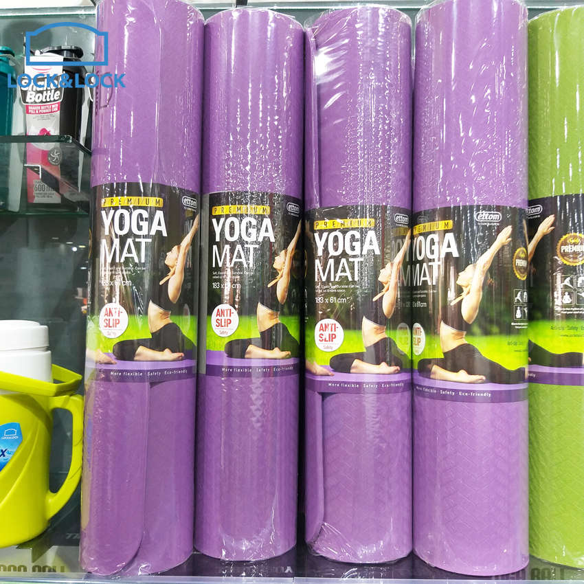 Thảm tập Yoga, tập Gym Lock&Lock MAT212 chất liệu TPE bền đẹp, êm ái size 61x183cm màu tím