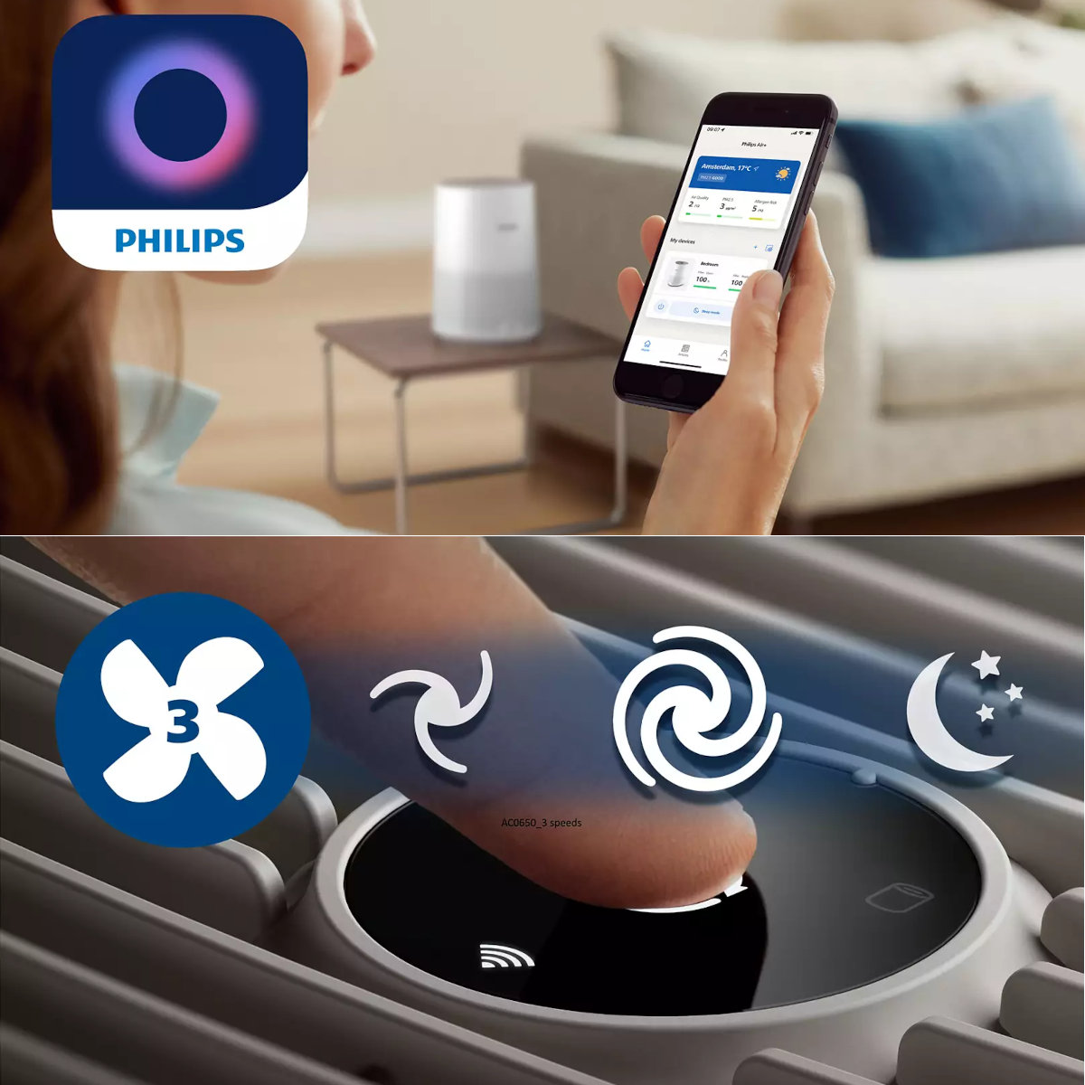 Máy lọc không khí Philips AC0650/10 công suất 12W