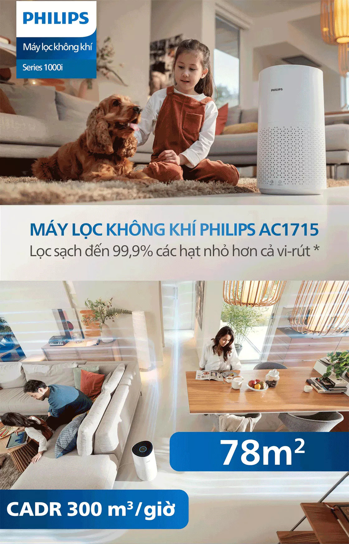 Máy lọc không khí Philips AC1715/20