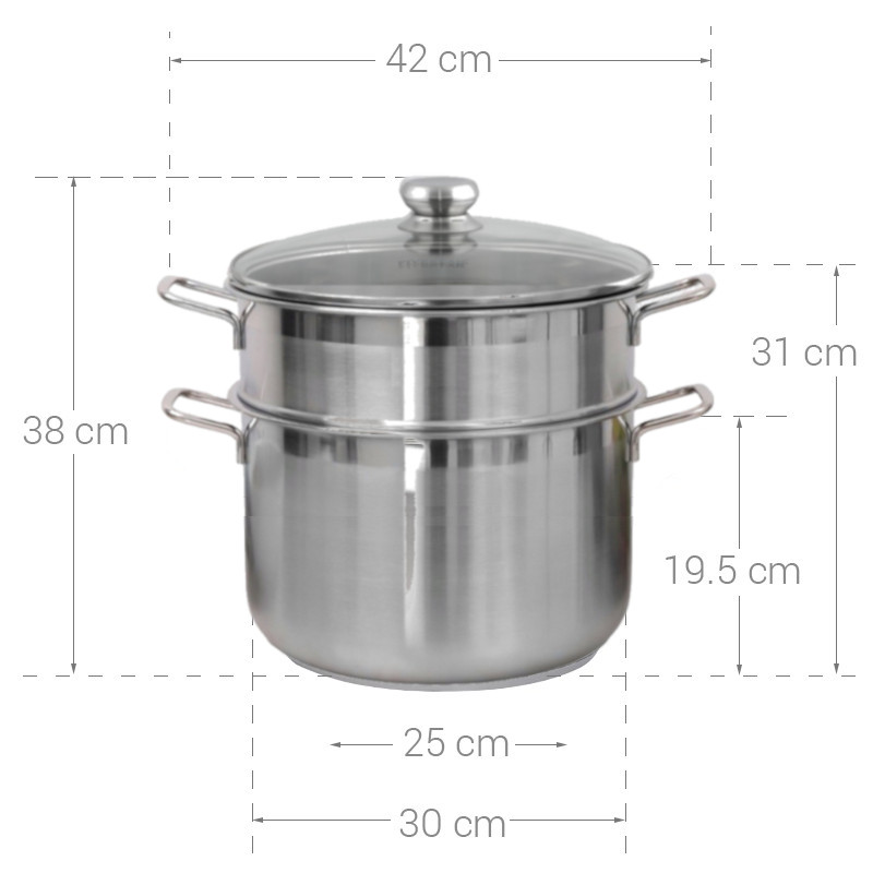 Bộ nồi xửng hấp Inox 3 đáy Fivestar 30cm dùng bếp từ 