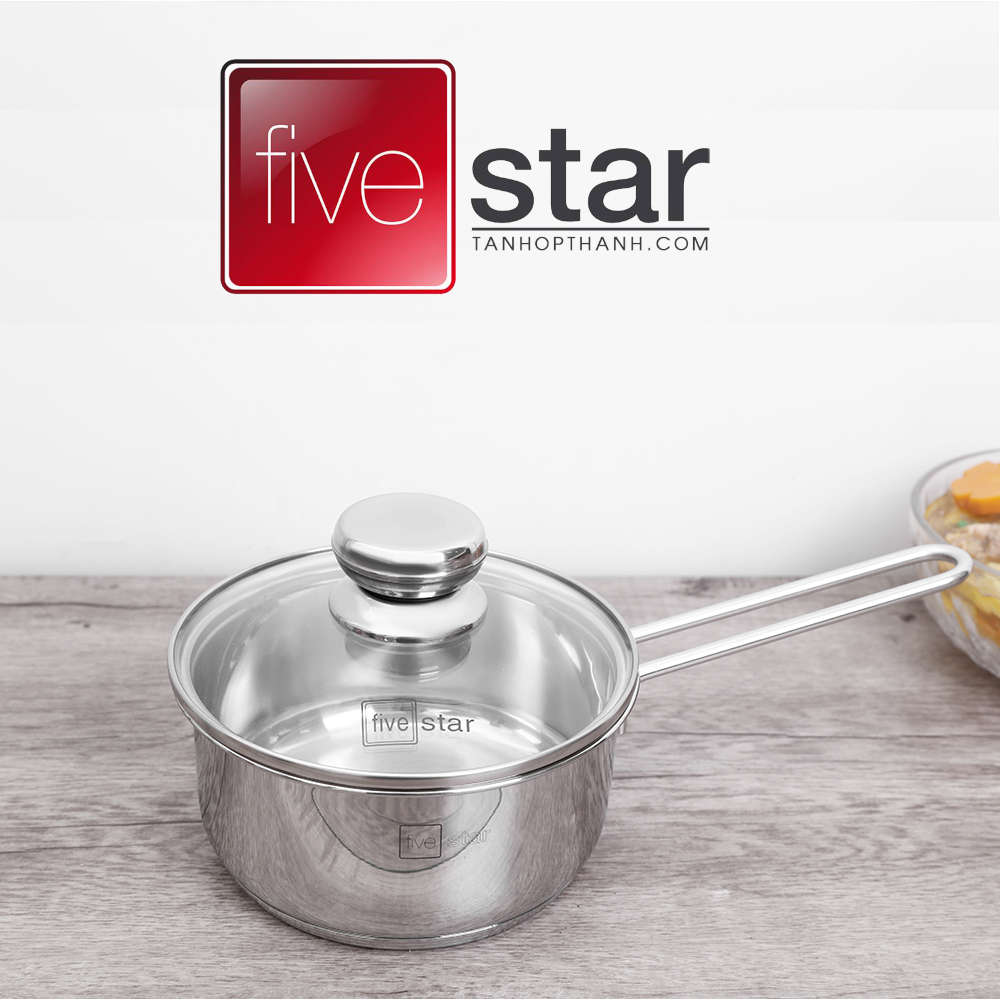 Quánh bột Inox 3 đáy Fivestar FSQ16001 size 16cm nắp kinh