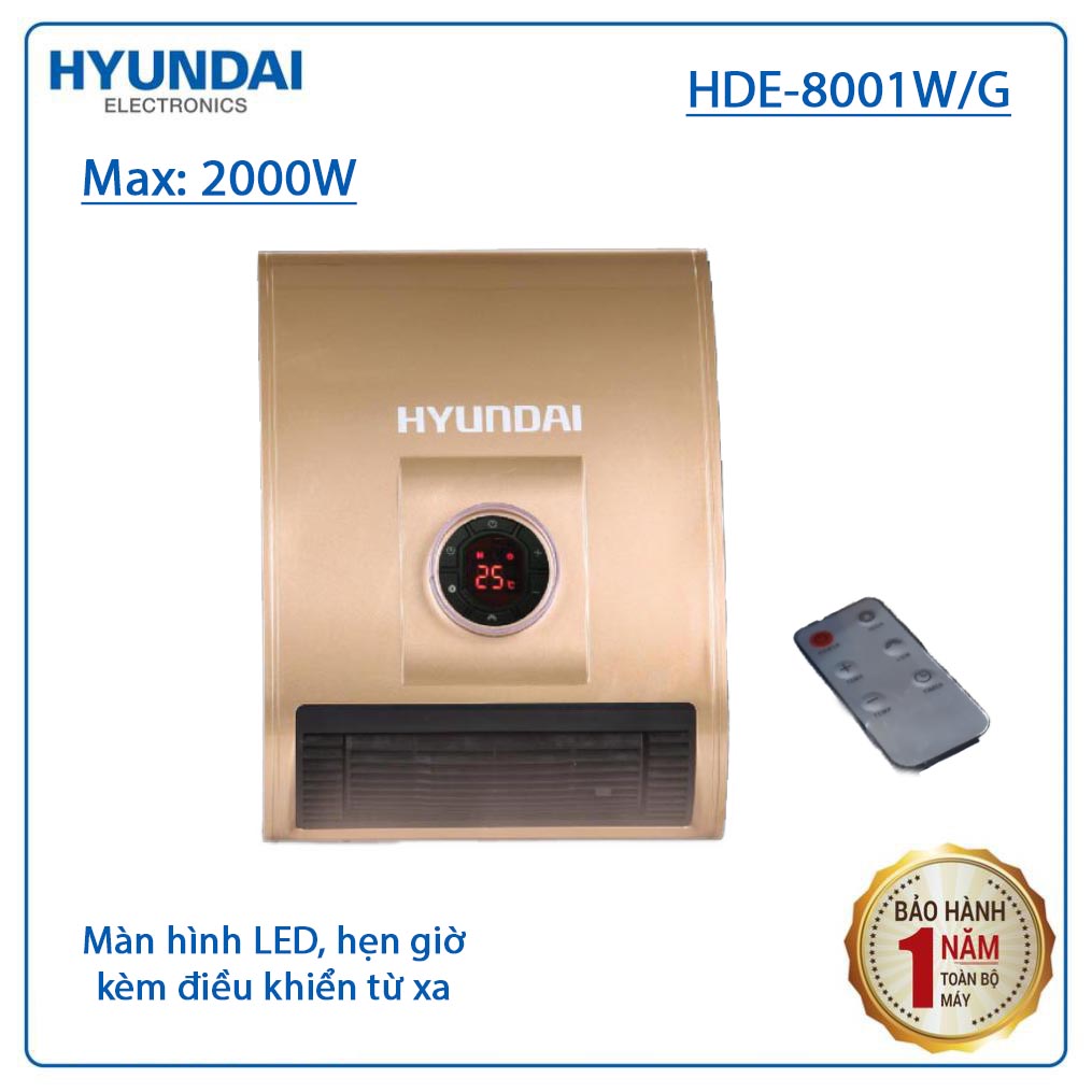 Máy sưởi đa năng Hyundai HDE-8001W/G công suất 2000W
