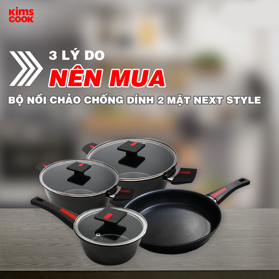 Bộ nồi chảo chống đính 4 món Kim's Cook NEXT STYLE