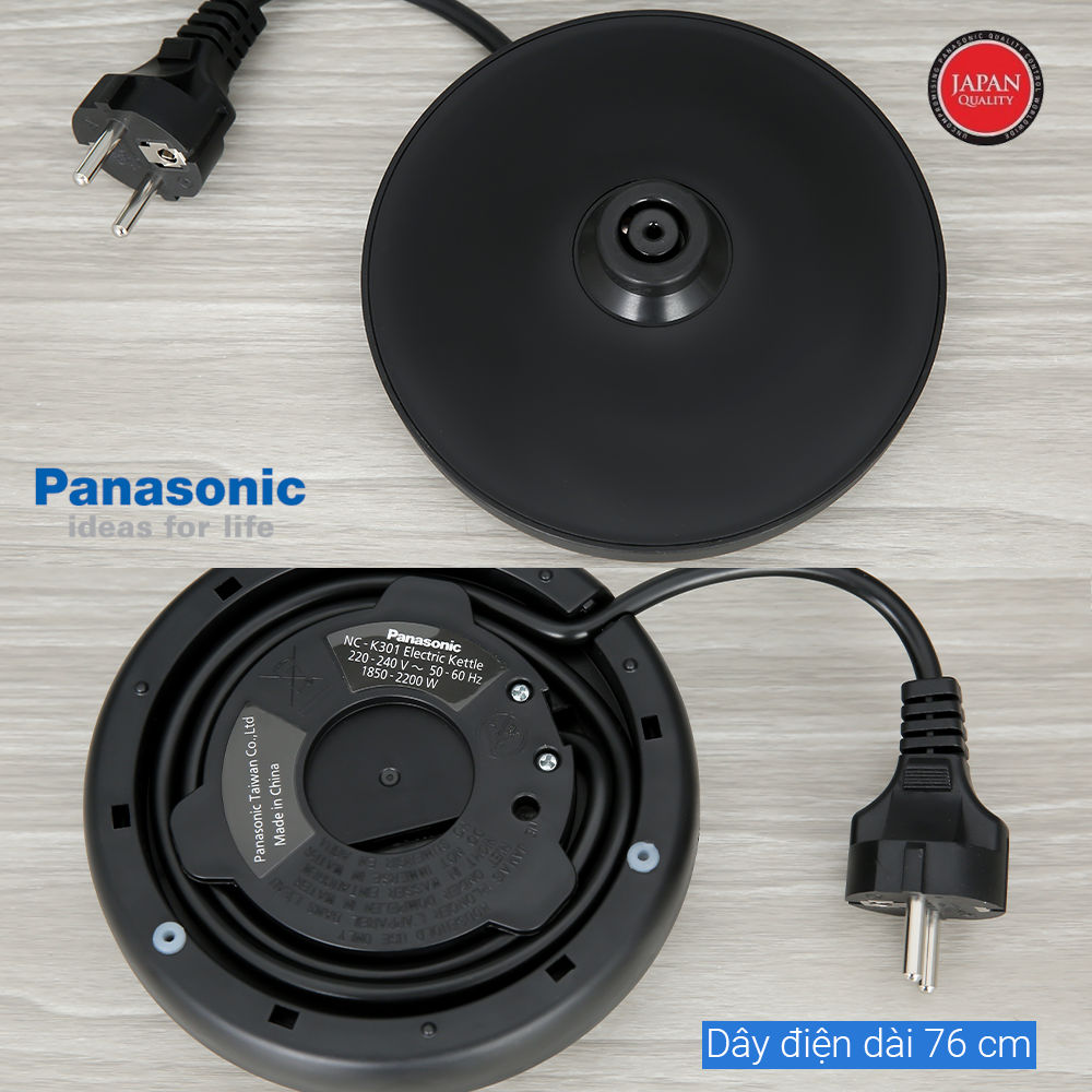Ấm đun siêu tốc Inox 304 Panasonic NC-K301SRA 1.7 lít 2200W, bảo hành 12 tháng