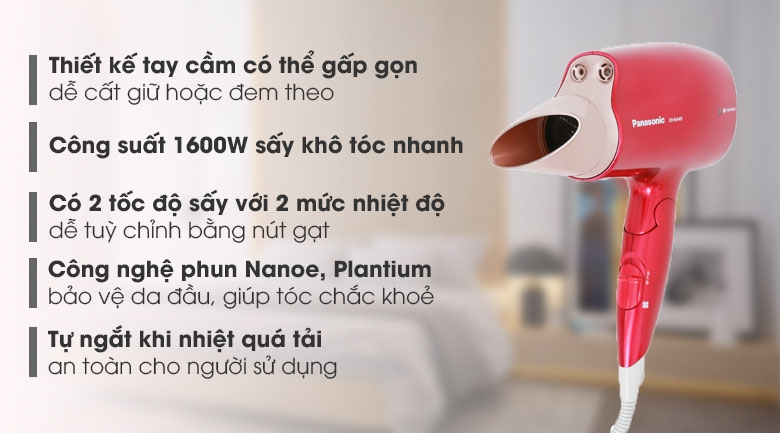 Máy sấy tóc dưỡng ẩm Nanoe Panasonic Thái Lan 1600W EH-NA45RP645