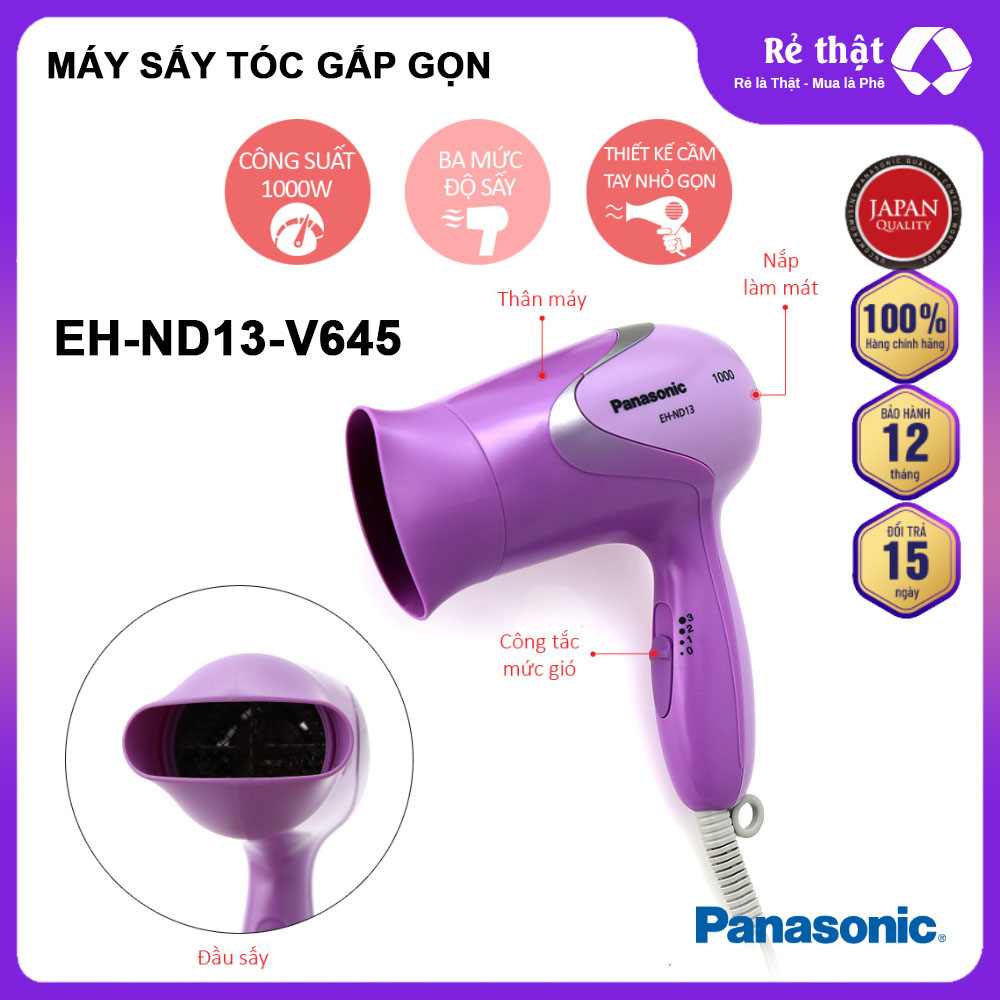 Máy sấy tóc gấp gọn Panasonic Thái Lan EH-ND13-V645 - Hàng chính hãng bảo hành 12 tháng