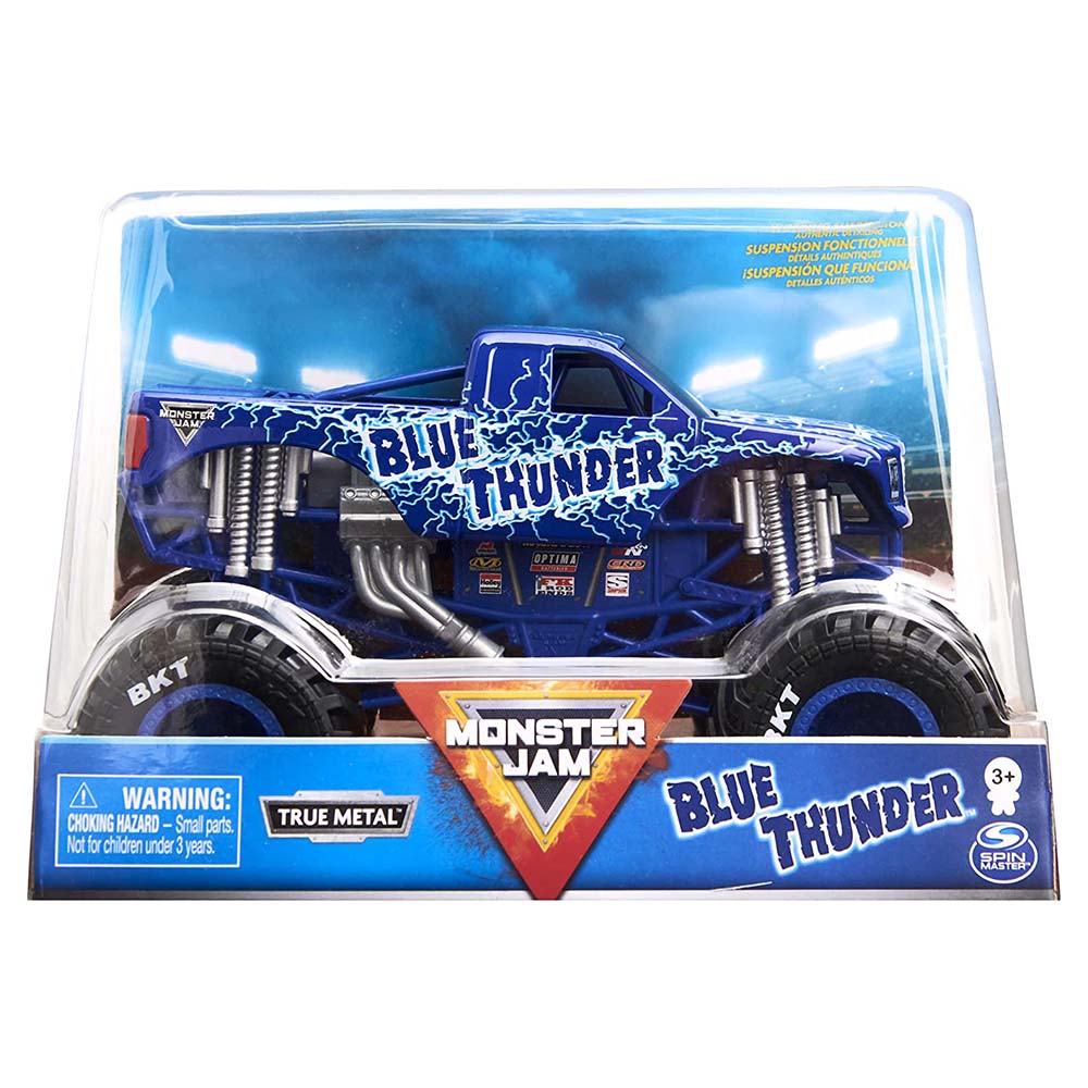 Xe tải mô hỉnh Monster Jam True Metal tỷ lệ 1:24 - Chiến xe Sấm Sét Blue Thunder