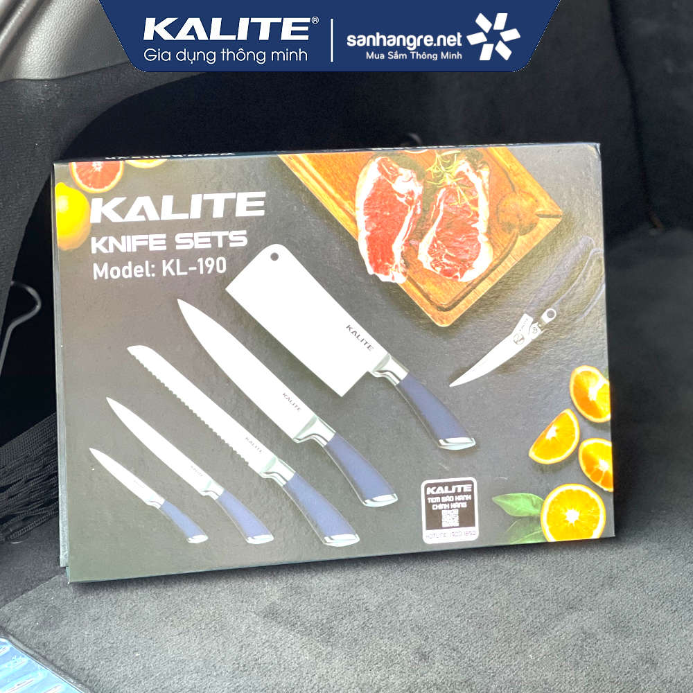 Bộ dao kéo 6 món inox nguyên khối cao cấp Kalite KL-190