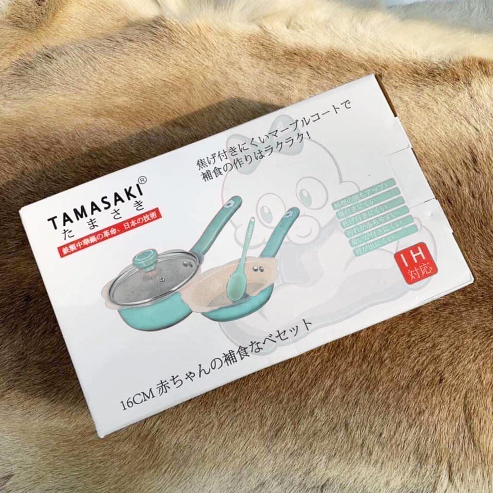 Bộ nồi chảo chống dính Baby Tamasaki Nhật Bản 16cm dùng bếp từ