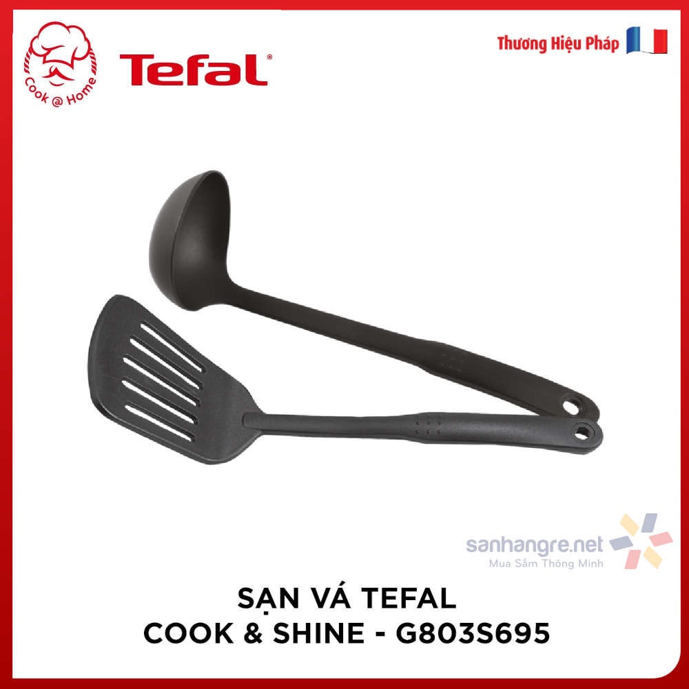 Bộ nồi và 2 chảo nhôm chống dính Tefal Cook&Shine G803S695