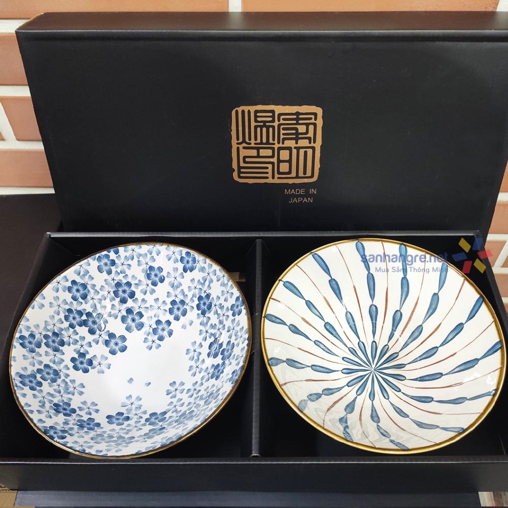 Bộ 2 tô gốm sứ tráng men Nhật - Made in Japan