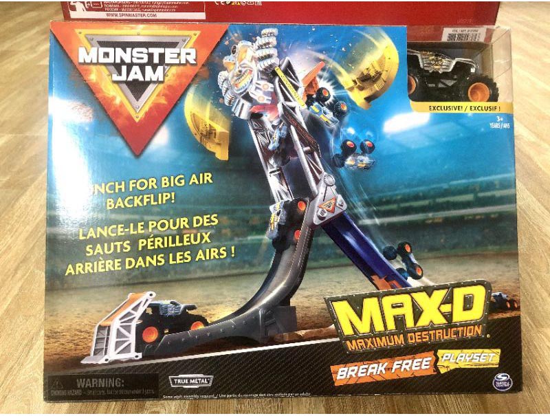 Bộ đường đua vượt chướng ngại vật Monster Jam và xe tải True Metal Max-D