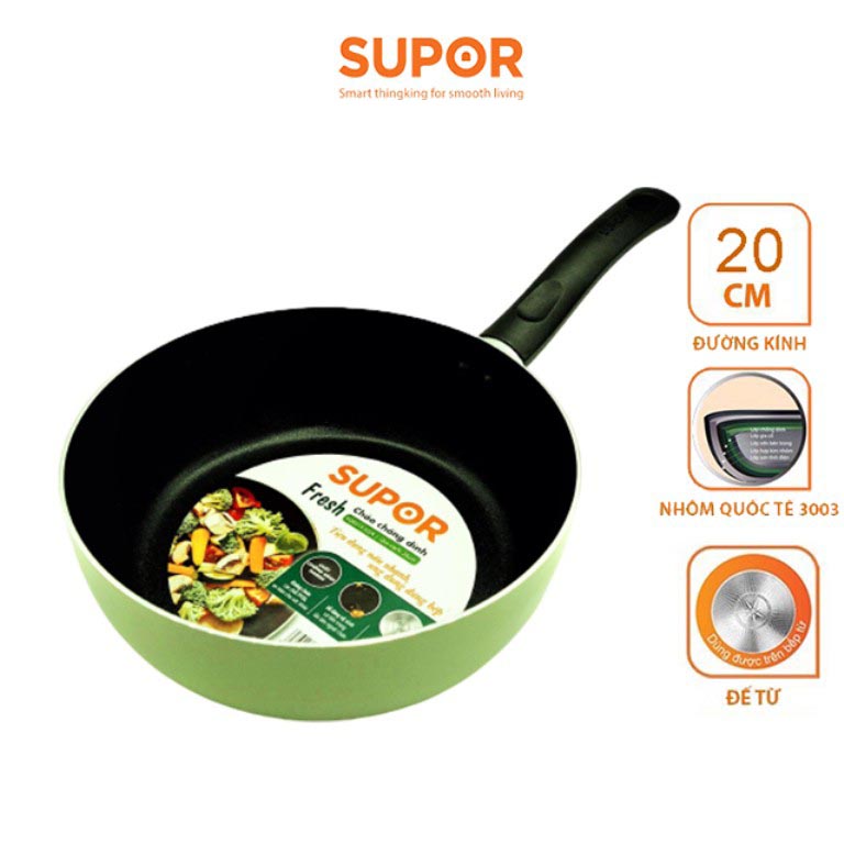 Chảo sâu lòng chống dính 20cm Supor H20212-S520