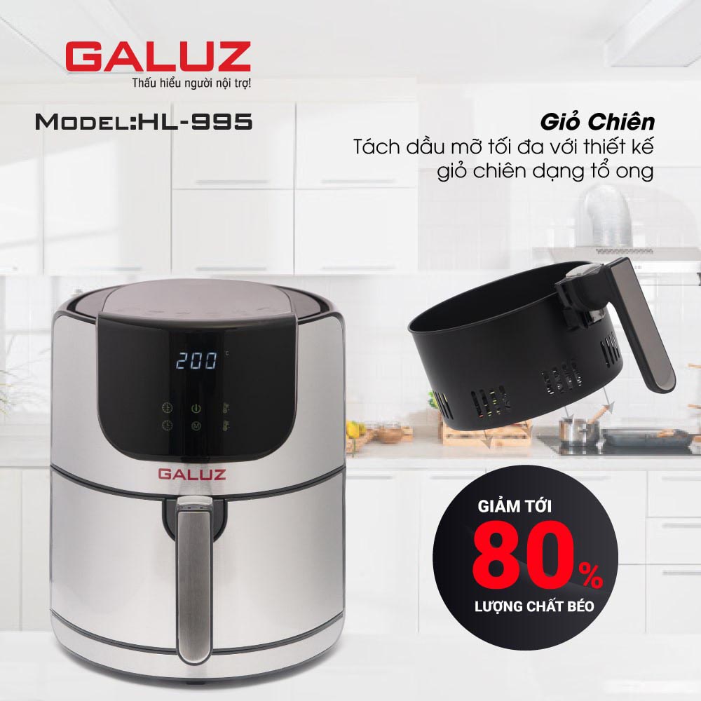 Nồi chiên không dầu điện tử Galuz HL-995 5.2 Lít