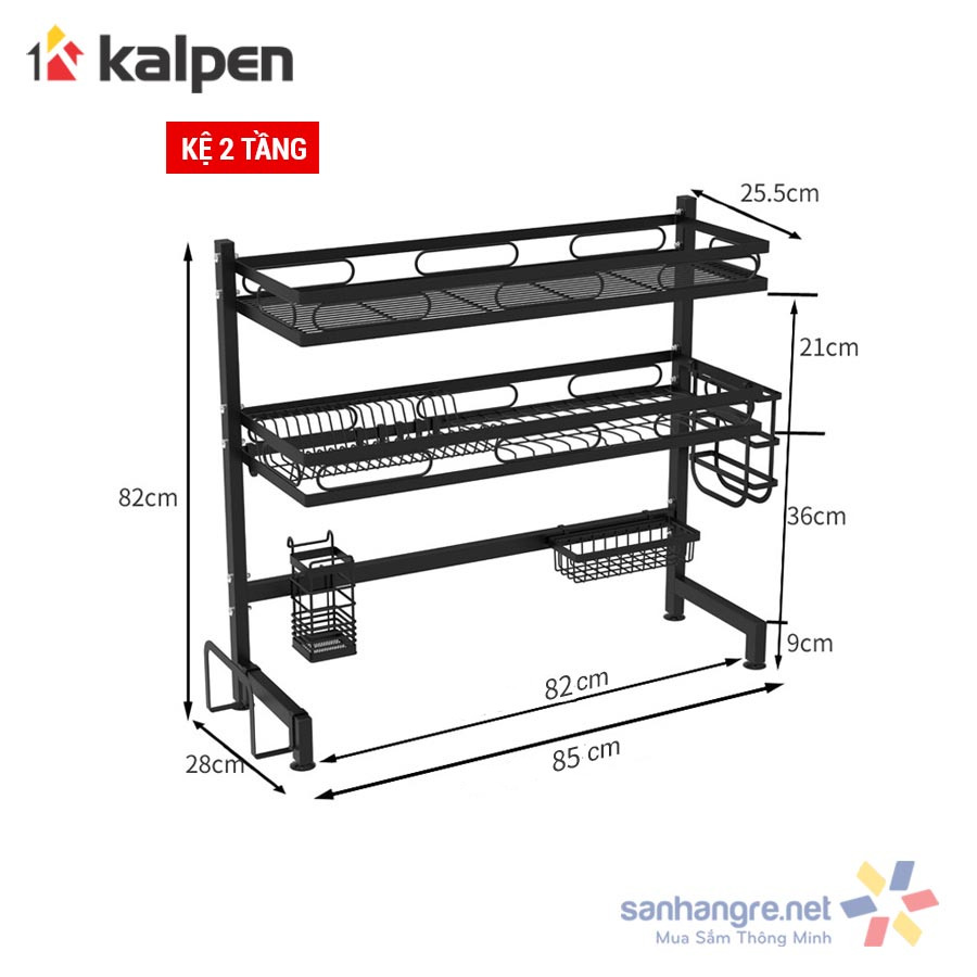 Kệ bát đĩa trên bồn rửa thông minh Kalpen 2 tầng