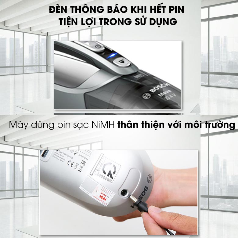 Máy hút bụi cầm tay Bosch BHN20110 công nghệ Air Clean