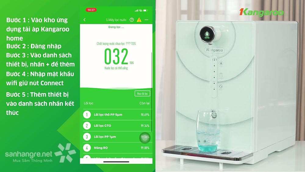 Máy lọc nước Kangaroo Hydrogen ion kiềm KG100EED-IoT