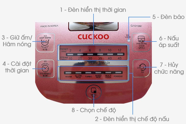 Nồi cơm điện tử áp suất Cuckoo CRP-G1015M dung tích 1.8 lít