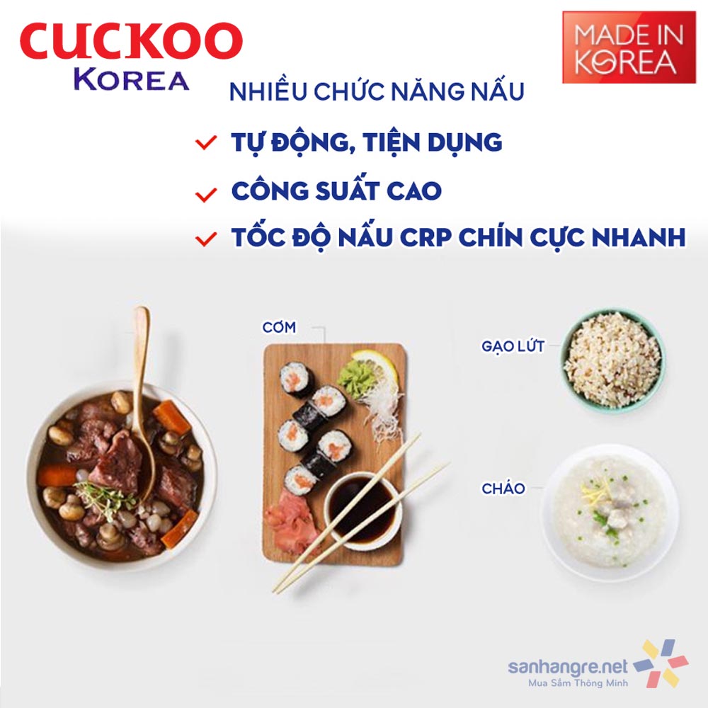 Nồi cơm điện cao tần Cuckoo CRP-HUF1080SE dung tích 1.8 lít