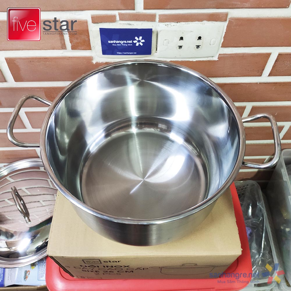 Nồi Inox 3 đáy Fivestar 26cm nắp inox