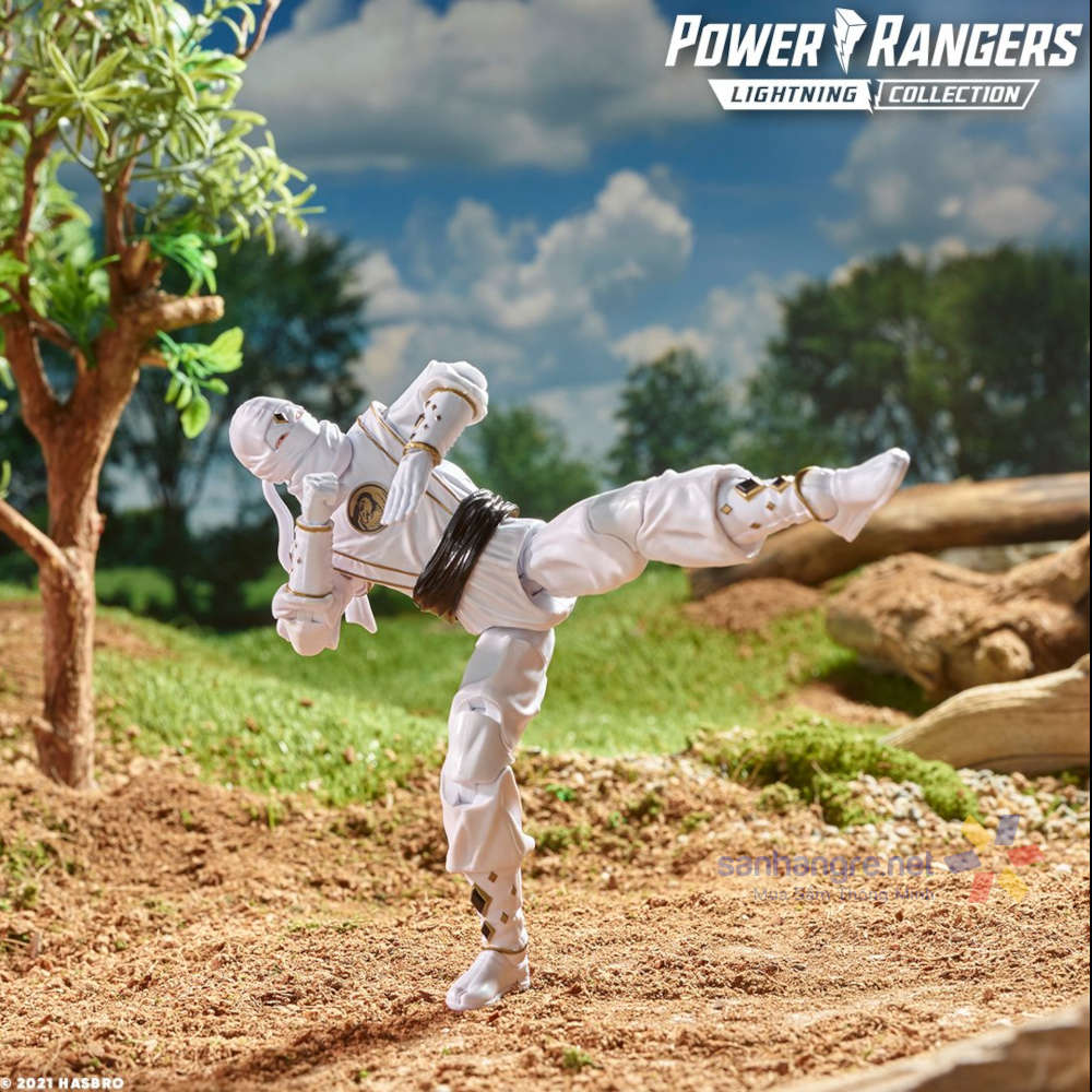 Đồ chơi Mô hình Power Rangers Lightning Mighty Morphin Ninja trắng 6 inch