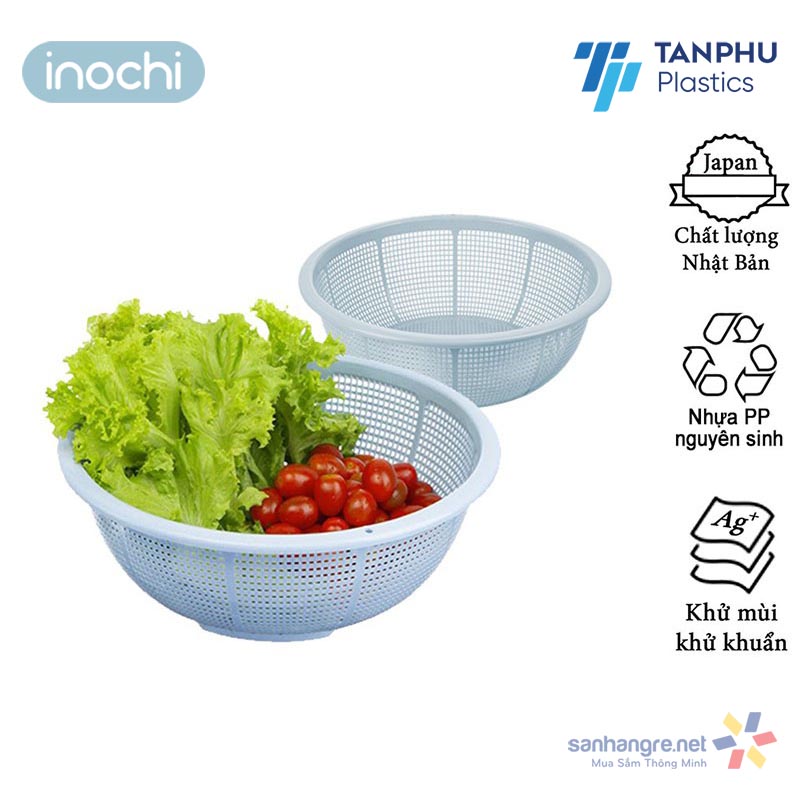 Rổ nhựa tròn Inochi Yoko size 30cm hàng xuất Nhật