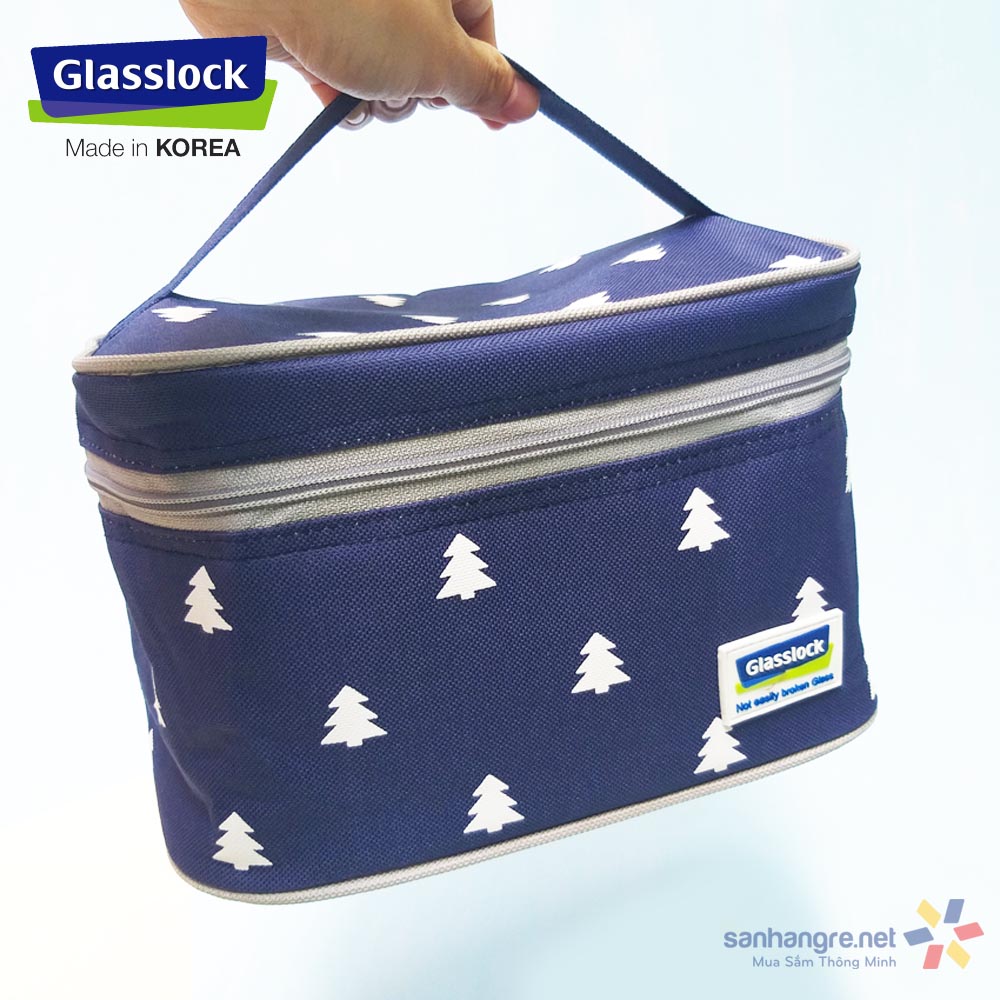 Túi giữ nhiệt hình chữ nhật Glasslock màu thẫm cây thông 23x15x14cm