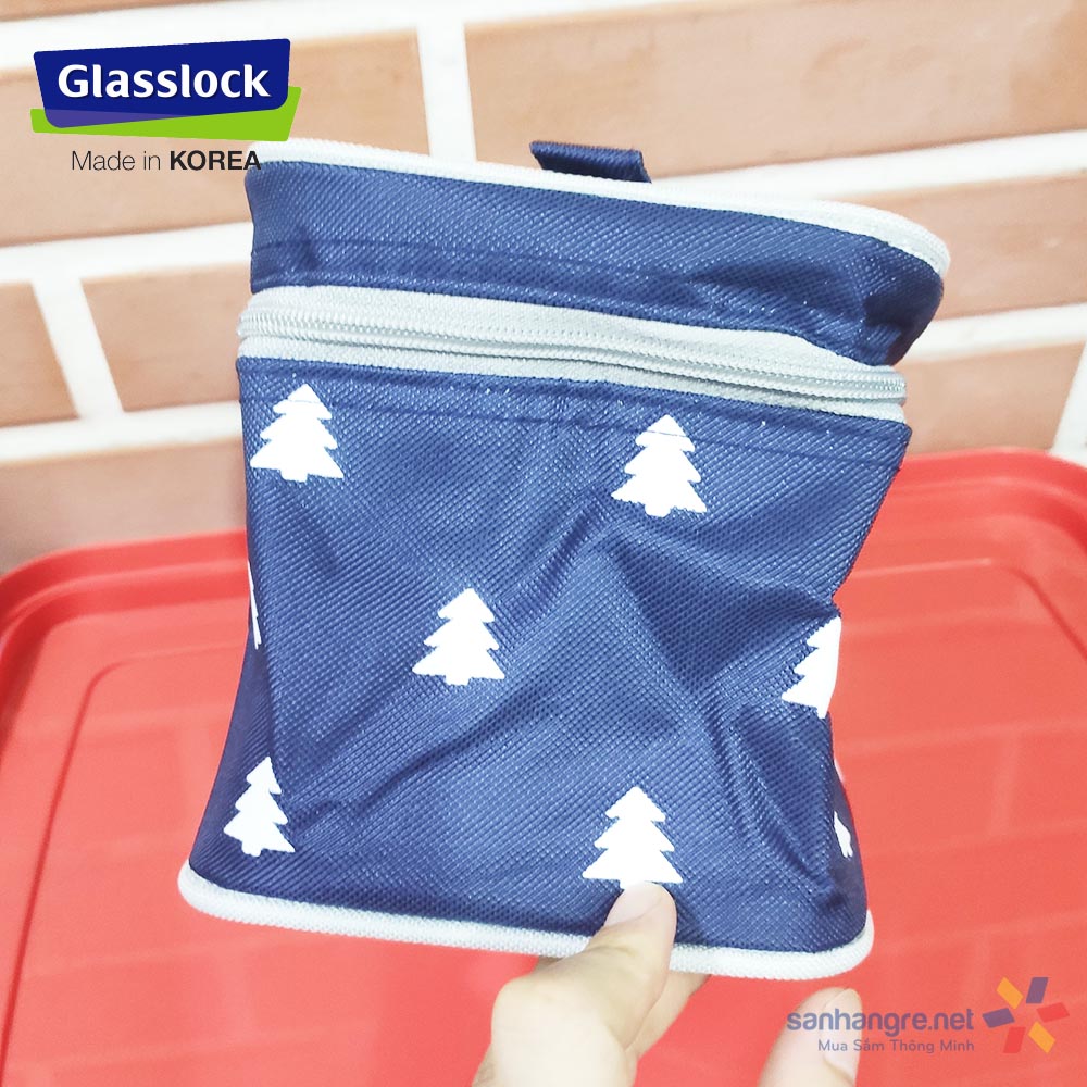 Túi giữ nhiệt hình chữ nhật Glasslock màu thẫm cây thông 23x15x14cm