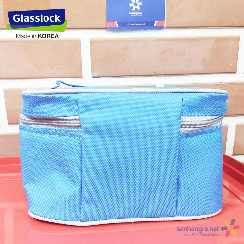 Túi giữ nhiệt hình chữ nhật Glasslock màu xanh size 23x15x14cm