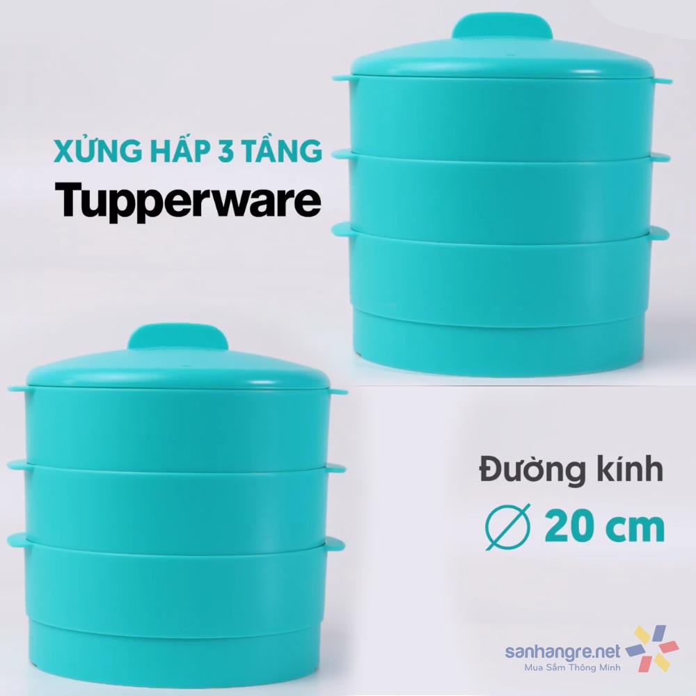 Xửng hấp 3 tầng Tupperware Steam It Paradise 20cm