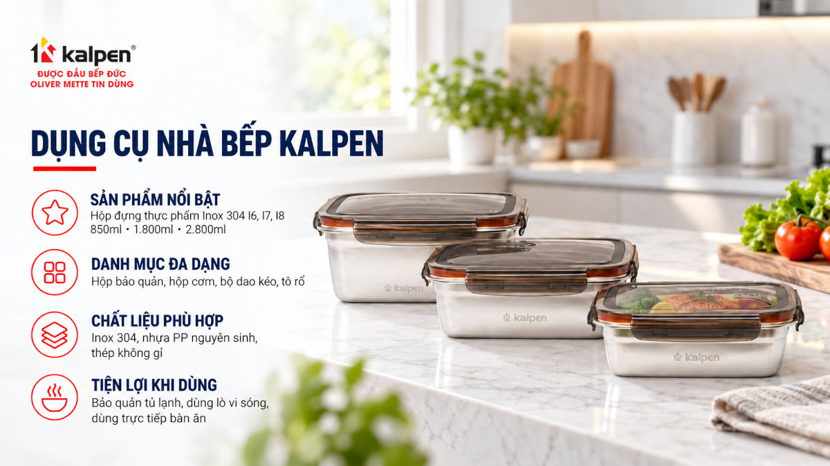 Kalpen có tốt không? Hộp bảo quản thực phẩm Inox 304 Kalpen