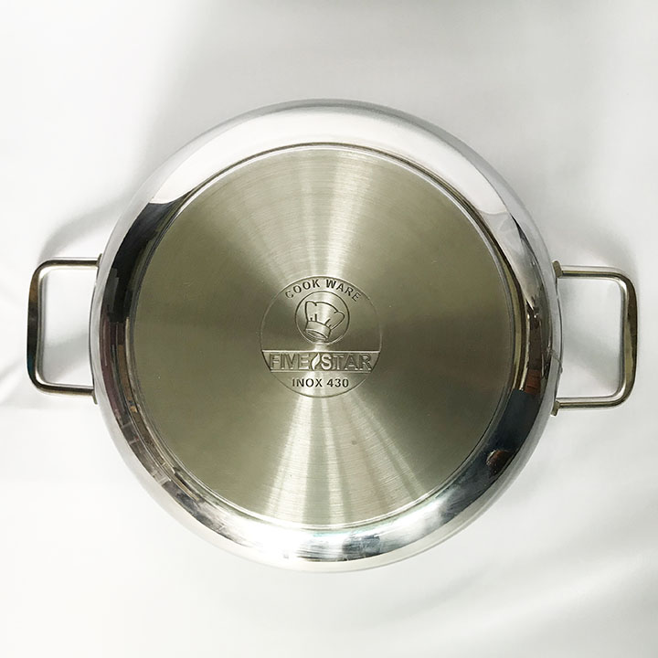 Nồi Lẩu Inox Fivestar 26cm Nồi Lẩu Inox 430 Fivestar 28cm nắp kính dùng bếp từ - Hàng chính hãng, bảo hành 5 năm